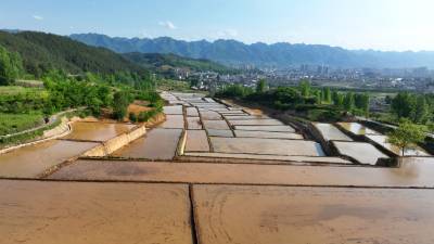 房县：水渠爬坡上山 撂荒地变良田