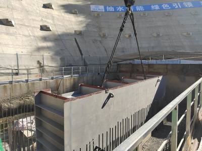 潘口抽蓄电站上水库进（出）水口事故闸门完成吊装