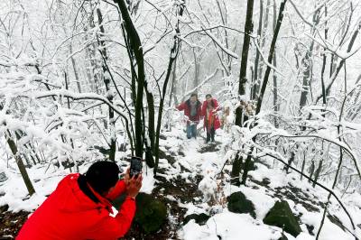 湖北南漳：雾凇凝玉醉游人