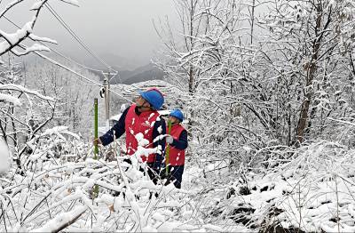 湖北保康：踏雪巡线保供电